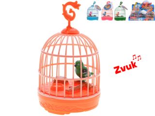 Obrázek z Ptáček na baterie se světlem a zvukem v klícce 12cm 4dr (6) 